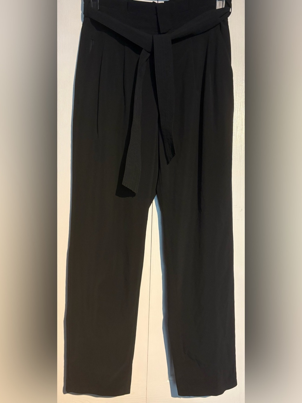 Athleta Black Button-Front Wide Leg Pants